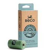 Beco Sterke & Grote Poepzakken - 60 Zakken (4 Rollen van 15) - Mint Geurende - Dispenser Compatibele Hondenpoezakken