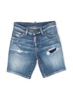 DSQUARED2 KIDS short en jean à effet usé - Bleu