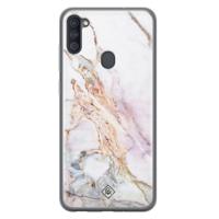 Samsung Galaxy A11 siliconen telefoonhoesje - Parelmoer marmer