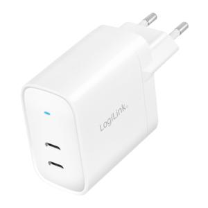 LogiLink PA0283 USB-oplader Binnen, Thuis Aantal uitgangen: 2 x USB-C bus (Power Delivery) USB Power Delivery (USB-PD)