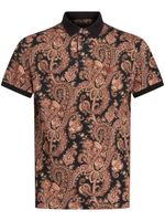 ETRO polo en coton à motif cachemire - Noir