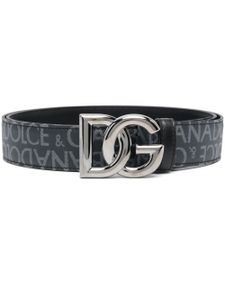 Dolce & Gabbana ceinture en cuir à boucle logo - Noir