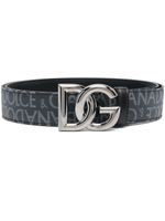 Dolce & Gabbana ceinture en cuir à boucle logo - Noir - thumbnail