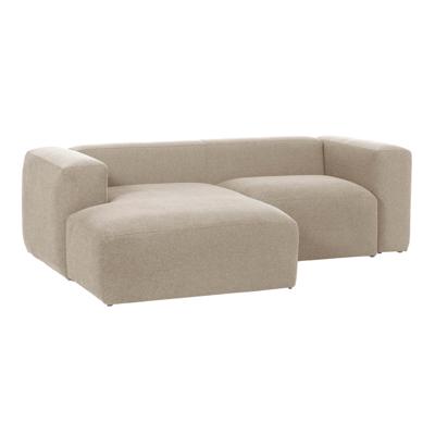 2-zitsbank Blok beige met chaise longue links 240 cm