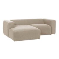 2-zitsbank Blok beige met chaise longue links 240 cm