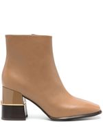 Tory Burch bottines Double T en cuir 75 mm - Tons neutres