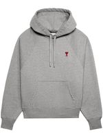 AMI Paris hoodie en coton biologique à logo brodé - Gris