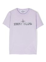 Stone Island Junior t-shirt en coton à logo imprimé - Violet