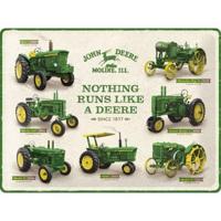 John Deere Model Chart Metalen Wandplaat 30x40cm