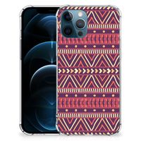 iPhone 12 | 12 Pro Doorzichtige Silicone Hoesje Aztec Paars - thumbnail