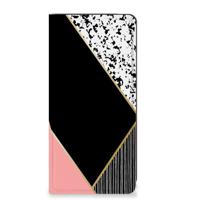 Xiaomi Redmi Note 13 Pro Plus Stand Case Zwart Roze Vormen