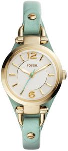 Horlogeband Fossil ES4003 Onderliggend Leder Groen 7mm