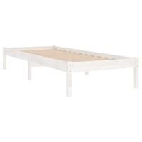 vidaXL Bedframe massief hout wit 90x190 cm, bed frame, bed, 1-persoonsbed, bed frames, bedden, 1-persoonsbedden, eenpersoons bed, eenpersoons bedden