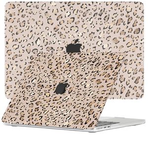 Lunso MacBook Air 15 inch M2/M3 (2023-2024) cover hoes - case - Leopard Rose Gold