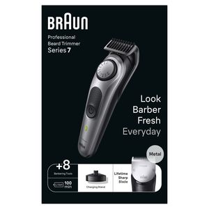 Braun BeardTrimmer 7 Baardtrimmer Series 7 BT7420, Trimmer Met Kapperstools en 100 Minuten Gebruiksduur