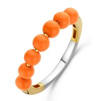 TI SENTO-Milano 12284OR Ring Beads zilver goud-en zilverkleurig-oranje 4 mm