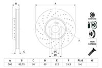 Remschijf BOSCH, Remschijftype: Geventileerd, u.a. für Mercedes-Benz - thumbnail