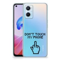 OPPO A96 | OPPO A76 Silicone-hoesje Finger Don't Touch My Phone - thumbnail