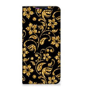 Xiaomi Redmi 9 Smart Cover Gouden Bloemen