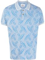 Vivienne Westwood polo en coton biologique à logo imprimé - Bleu