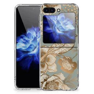 TPU Case voor Samsung Galaxy Z Flip 5 Vintage Bird Flowers