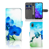 Huawei Y5 (2019) Hoesje Orchidee Blauw - Cadeau voor je Moeder - thumbnail