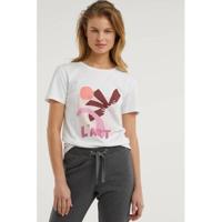 anytime T-shirt met printopdruk wit