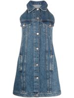 MOSCHINO JEANS robe courte en jean à patch logo - Bleu - thumbnail