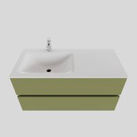 Badkamermeubel Solid Surface BWS Oslo 100x46 cm Links Mat Groen (met 1 kraangat)