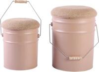 Leitmotiv Stool Set Buckets Soft Brown