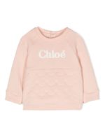 Chloé Kids sweat à logo embossé - Rose - thumbnail