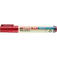 Edding 4-32002 Flipchartmarker 32 EcoLine Beitelpunt 1 - 5 mm Rood 1 stuk(s) - thumbnail