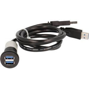 2x USB 3.0-bus A - 2x USB 3.0-stekker A Schlegel Elektrokontakt RRJ_2USB3_SW_150 Schlegel 1 stuk(s)