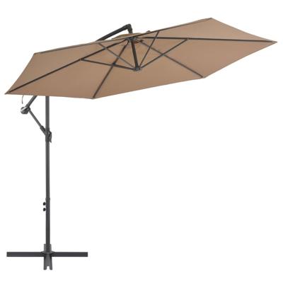 vidaXL Zweefparasol met aluminium paal 300 cm taupe vidaXL Zweefparasol met aluminium paal 300 cm taupe