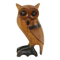 Houten Beeldje Uil Naturel (16 cm)