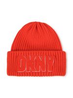 Dkny Kids bonnet nervuré à motif logo - Orange