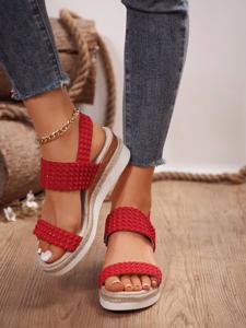 Pu Plain Summer Casual Slide Sandals