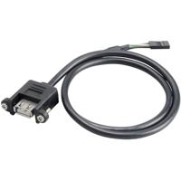 Akasa USB 2.0 kabel 4-polige pin headset, USB-A-bus 60,00 cm zwart schroefbaar, vergulde contacten, UL AK-CBUB06-60BK gecertificeerd