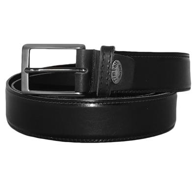 Timbelt Leren Riem Gestikt Zwart | Maat 105