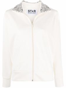 Golden Goose veste zippée à col orné de cristal - Blanc