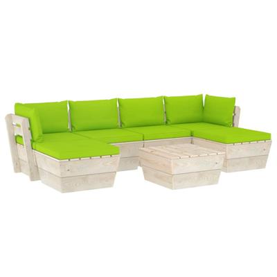 vidaXL 7-delige Loungeset met kussens pallet vurenhout vidaXL 7-delige Loungeset met kussens pallet vurenhout
