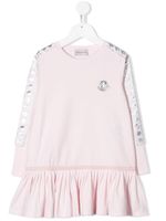 Moncler Enfant robe à patch logo - Rose