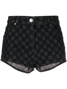 MISBHV short court en jean à motif monogrammé - Noir