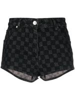 MISBHV short court en jean à motif monogrammé - Noir - thumbnail