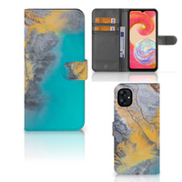 Samsung Galaxy A04e Bookcase Marble Blue Gold - thumbnail