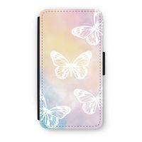 White butterfly: iPhone X Flip Hoesje - thumbnail