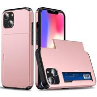 iPhone 14 Hybrid Case with Sliding Card Slot - Rose Gold - thumbnail