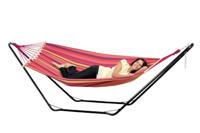 AMAZONAS - Beach Set Hangmat Vulcano | Hangmat met stevig stalen frame | Belastbaar tot 100 kg, ligoppervlak 200 x 100 cm | Snel op te zetten en gemakkelijk op te bergen