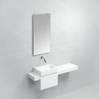 Wastafelblad Clou Mini Match Me Rechthoek 120x29.2x8cm MDF Hoogglans Wit