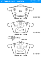 Remblokkenset, schijfrem ATE, u.a. für VW, Ford, Seat